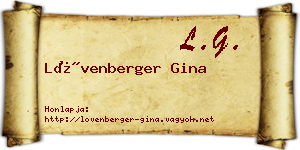 Lövenberger Gina névjegykártya